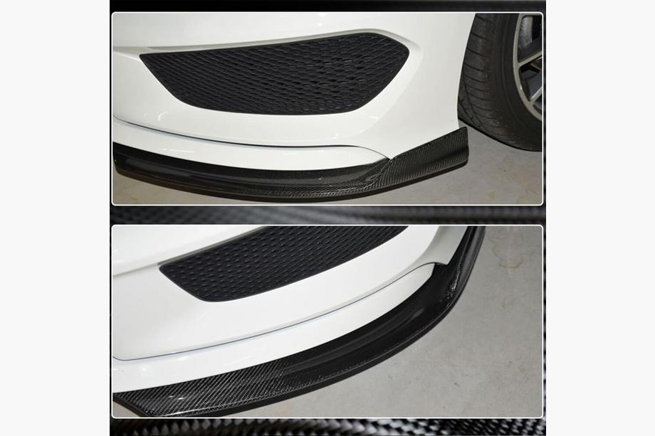 Mercedes CLA C117 2013-2019 рр. Накладки на передній бампер (для Base SD 2013-2016, Карбон) Фото 3