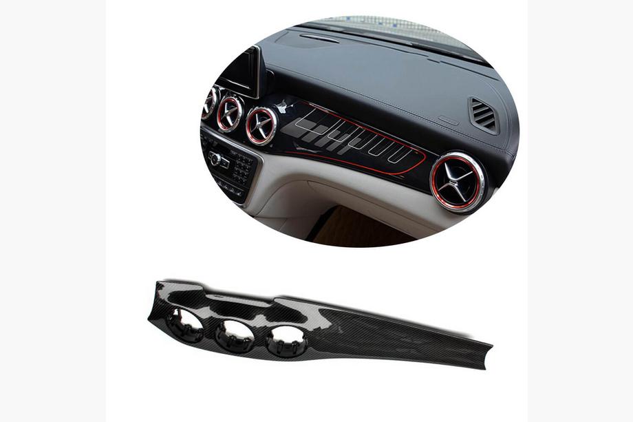 Mercedes CLA C117 2013-2019 рр. Накладка на центральну консоль (2013-2016, Карбон) Фото 1
