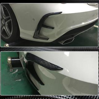 Накладки на задній бампер (для AMG-Line / CLA45 AMG SD 2013-2016, Карбон) фото 4