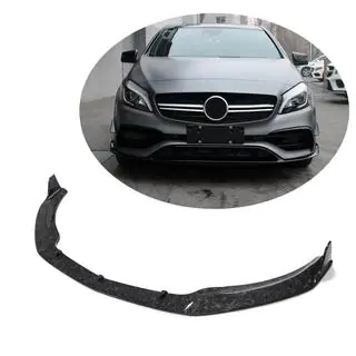Накладка на передній бампер Lip (для A45 AMG HB 2016-2018, Карбон) фото 1