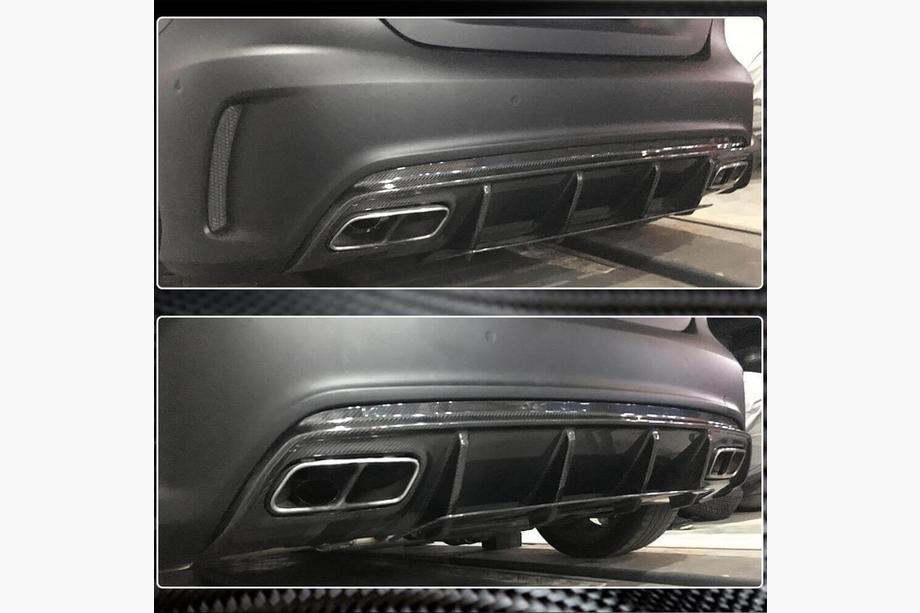 Mercedes A-class W176 2012-2018 рр. Дифузер заднього бампера V1 (для AMG-Line / A45 AMG HB) Фото 3