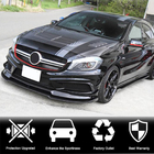 Mercedes A-сlass W176 2012-2018 рр. Накладка на передній бампер Lip V2 (для AMG-Line / A45 AMG HB 2013-2015, Карбон) фото 2