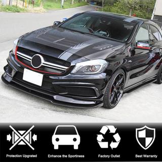 Накладка на передній бампер Lip V2 (для AMG-Line / A45 AMG HB 2013-2015, Карбон) фото 2