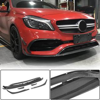 Накладка на передній бампер Lip (для AMG-Line / A45 AMG HB 2016-2018, Карбон) фото 1