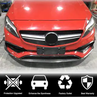 Накладка на передній бампер Lip (для AMG-Line / A45 AMG HB 2016-2018, Карбон) фото 2