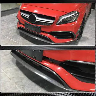 Накладка на передній бампер Lip (для AMG-Line / A45 AMG HB 2016-2018, Карбон) фото 4