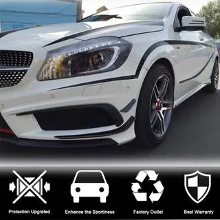 Накладки на передній бампер (для AMG-Line / A45 AMG HB 2013-2015, Карбон) фото 2