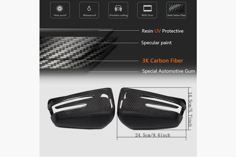 Mercedes A-class W176 2012-2018 рр. Накладки на дзеркала (Карбон) Фото 6