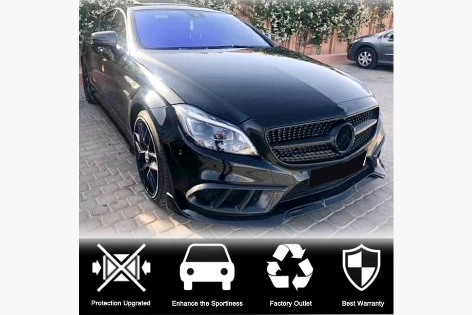 Mercedes CLS C218 2011-2018 рр. Накладки на передній бампер (для AMG-Line SD 2015-2018, Карбон) Фото 2