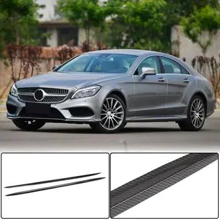 Бокові пороги (для AMG-Line / CLS63 AMG SD 2015-2018, Карбон) фото 1