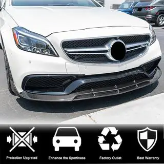 Накладка на передній бампер Lip V1 (для CLS63 AMG SD 2015-2018, Карбон) фото 4