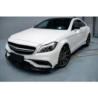 Накладка на передній бампер Lip V2 (для CLS63 AMG SD 2015-2018, Карбон) фото 3