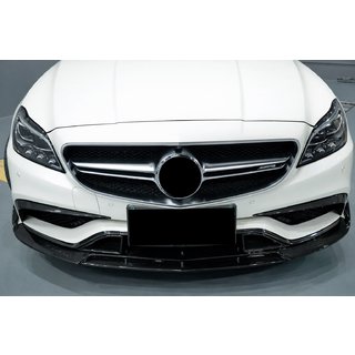 Накладки на передній бампер (для CLS63 AMG SD 2015-2018, Карбон) фото 2