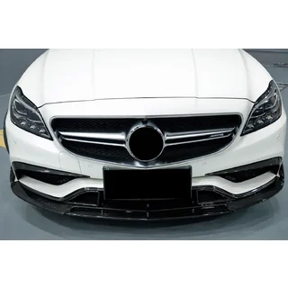 Накладки на передній бампер (для CLS63 AMG SD 2015-2018, Карбон) фото 2
