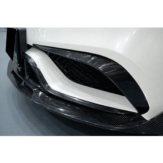 Накладки на передній бампер (для CLS63 AMG SD 2015-2018, Карбон) фото 1