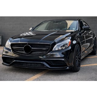 Накладки на передній бампер (для CLS63 AMG SD 2015-2018, Карбон) фото 3