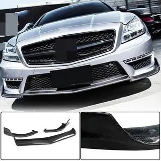 Накладка на передній бампер Lip V1 (для CLS63 AMG SD 2011-2014, Карбон) фото 1