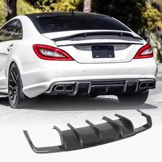 Дифузор заднього бампера (для AMG-Line/CLS63 AMG 2011-2014, Карбон) фото 1