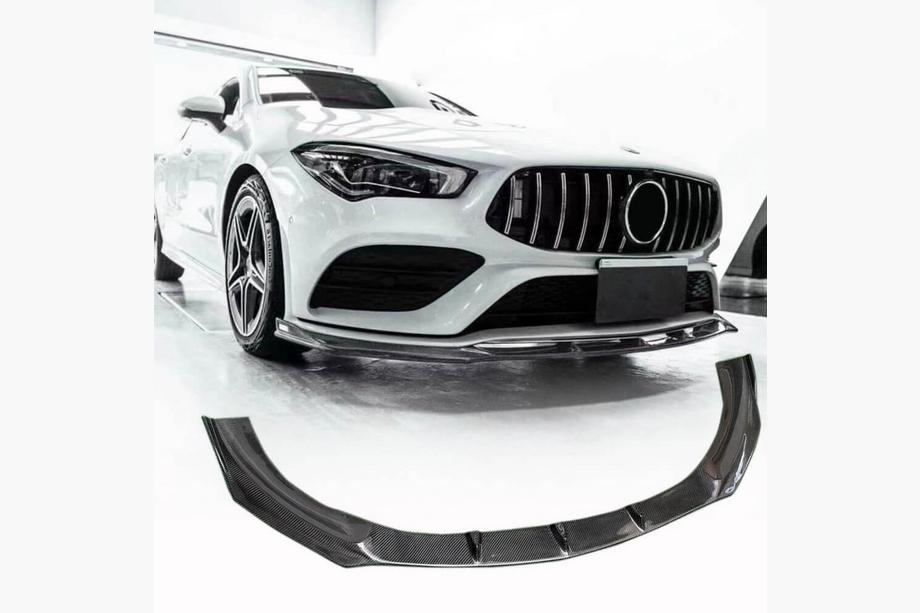 Mercedes CLA C118 2019- рр. Накладка на передній бампер Lip (для SD 2019-2022, Карбон) Фото 1