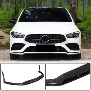 Накладка на передній бампер Lip (для AMG-Line / CLA35 AMG SD 2019-2022, Карбон) фото 1