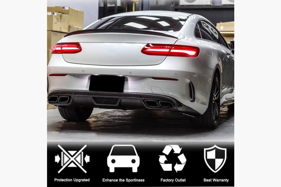 Mercedes E-class coupe C238 2016-2024 рр. Дифузор заднього бампера V1 (для AMG-Line 2017-2019, Карбон) Фото 3
