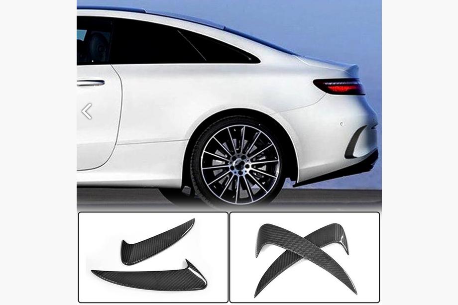 Mercedes E-class coupe C238 2016-2024 рр. Накладки на задній бампер (для AMG-Line 2017-2019, Карбон) Фото 1