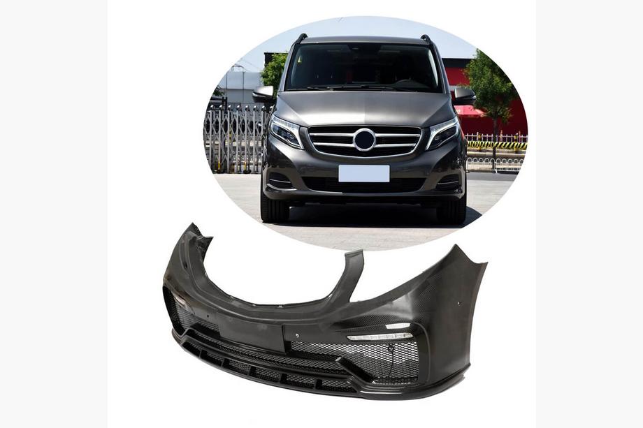 Mercedes Vito/V-class W447 2014- рр. Передній бампер V2 (2014-2019, Карбон) Фото 1