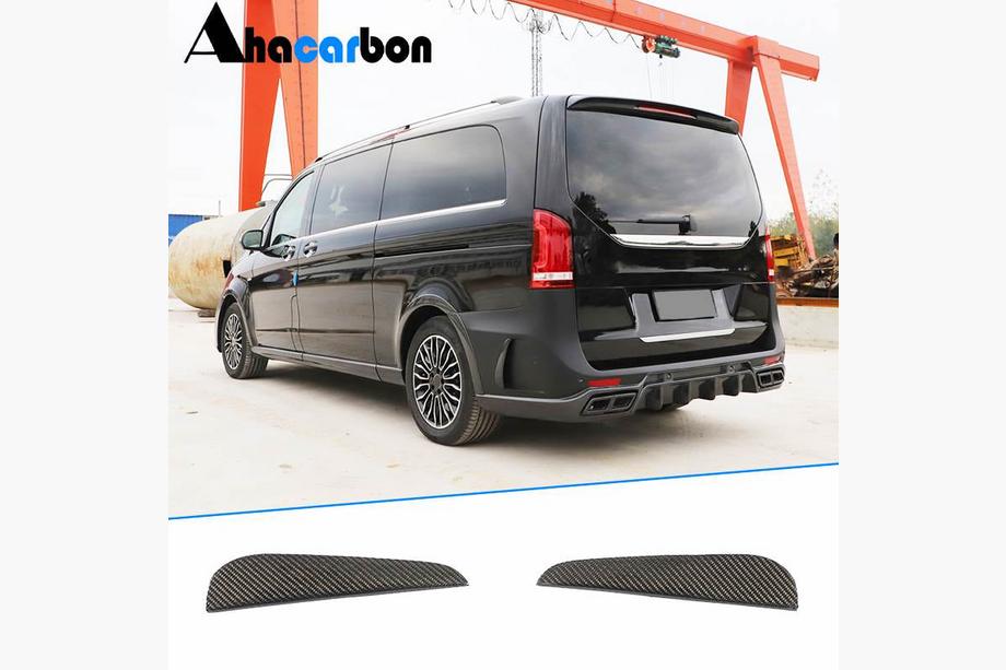 Mercedes Vito/V-class W447 2014- рр. Накладки на задній бампер (2014-2019, Карбон) Фото 1