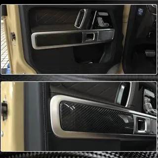 Накладки на двері в салоні (Сухий карбон) Mercedes G class W463 2018-2024 рр. фото 3