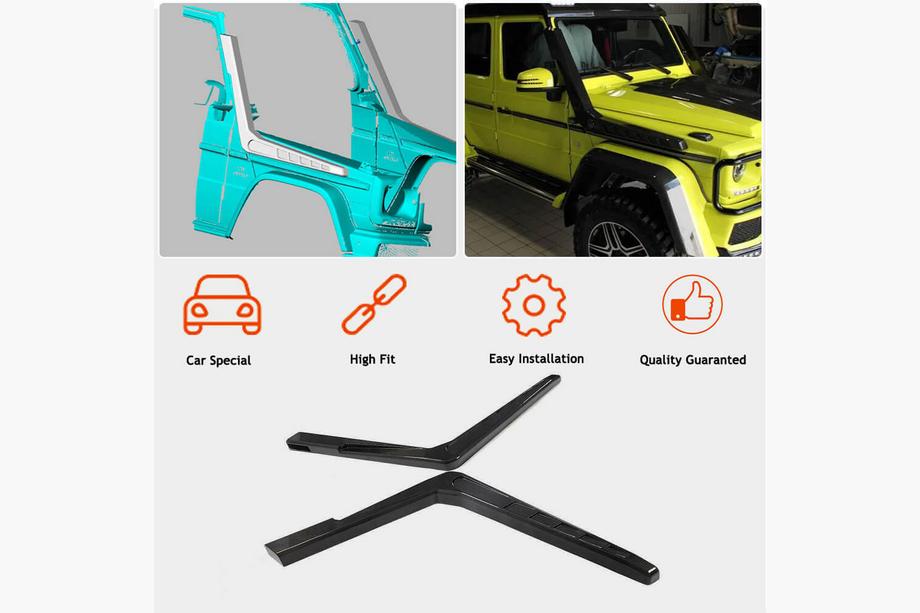 Mercedes G class W463 1990-2018 рр. Шноркель (для 2004-2018, 2шт, Карбон) Фото 2