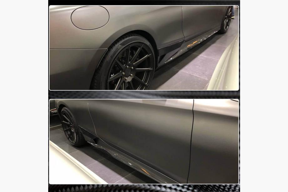 Mercedes S-class C217 Coupe 2014-2020 рр. Бокові накладки (для AMG-Line 2015-2018, Карбон) Фото 3