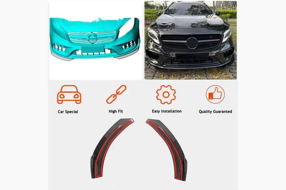 Mercedes GLA X156 2014-2019 рр. Накладки на передній бампер Flap (для GLA45 AMG 2017-2020) Фото 2