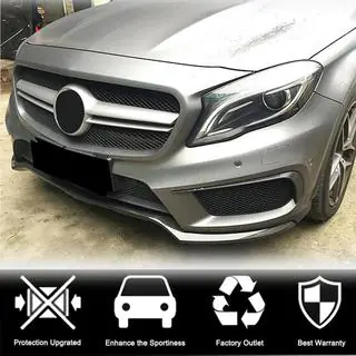 Накладка на передній бампер Lip (для GLA45 AMG 2013-2016, Карбон) фото 2