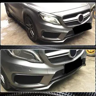 Накладка на передній бампер Lip (для GLA45 AMG 2013-2016, Карбон) фото 3