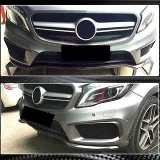 Накладка на передній бампер Lip (для GLA45 AMG 2013-2016, Карбон) фото 4