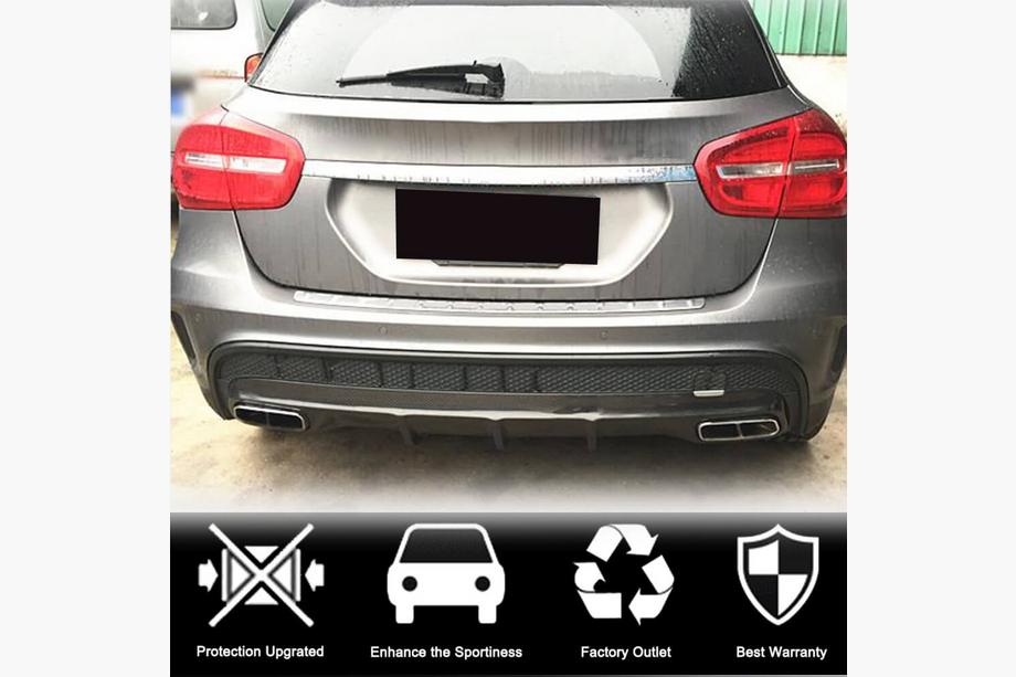 Mercedes GLA X156 2014-2019 рр. Дифузор заднього бампера (для GLA45 AMG, Карбон) Фото 2