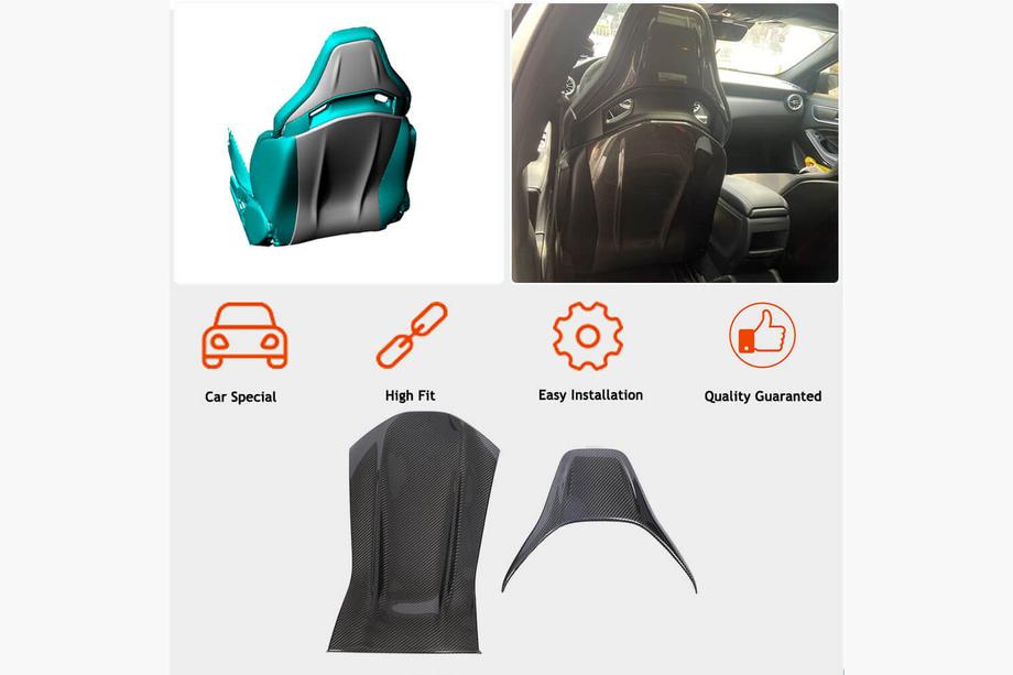 Mercedes A-class W176 2012-2018 рр. Накладки на сидіння (Сухий карбон) Фото 3