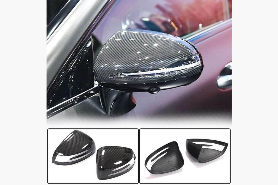 Mercedes SLK R172 2011-2016 рр. Накладки на дзеркала (Сухий карбон) Фото 1