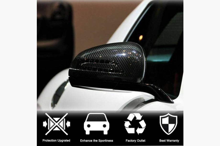 Mercedes SLK R172 2011-2016 рр. Накладки на дзеркала (Сухий карбон) Фото 2