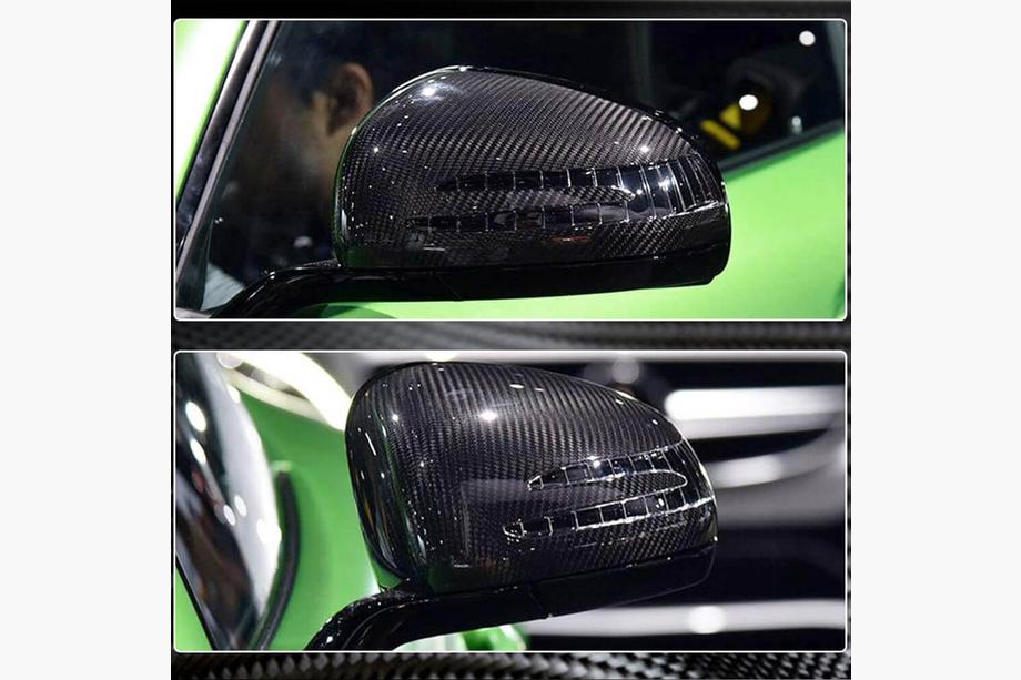 Mercedes SLK R172 2011-2016 рр. Накладки на дзеркала (Сухий карбон) Фото 3