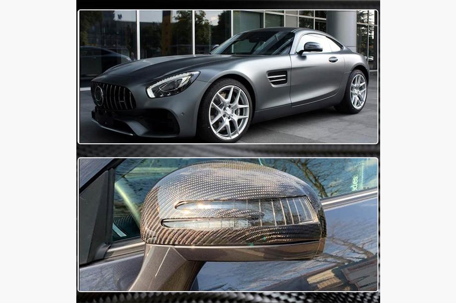 Mercedes SLK R172 2011-2016 рр. Накладки на дзеркала (Сухий карбон) Фото 4