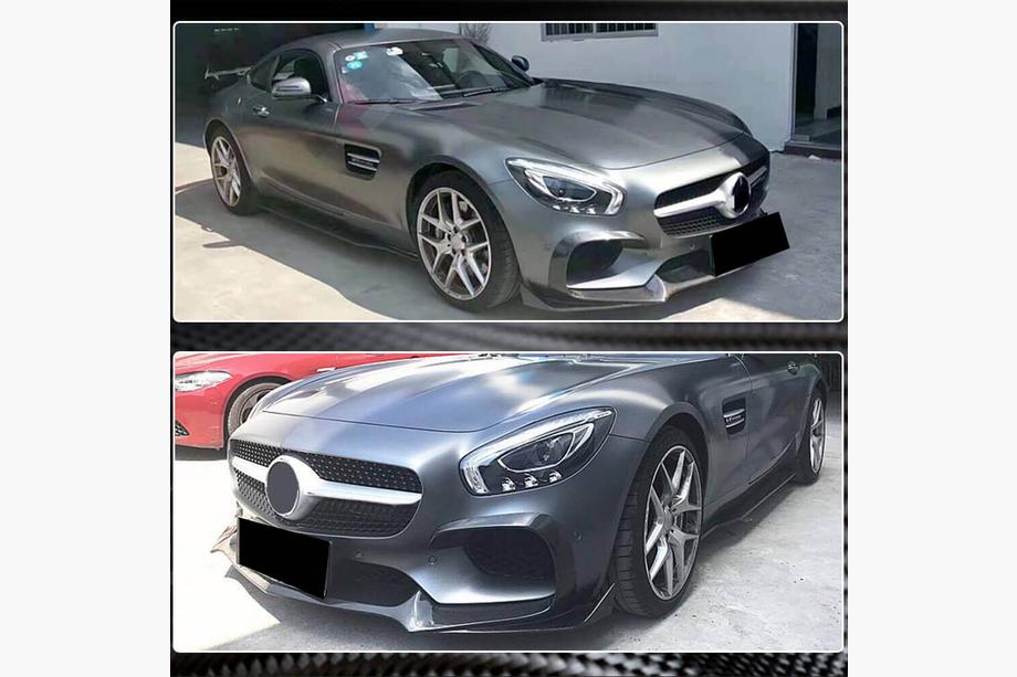 Mercedes AMG GT C190/R190 2014-2022 рр. Накладка на передній бампер Lip (для 2015-2017, Карбон) Фото 4