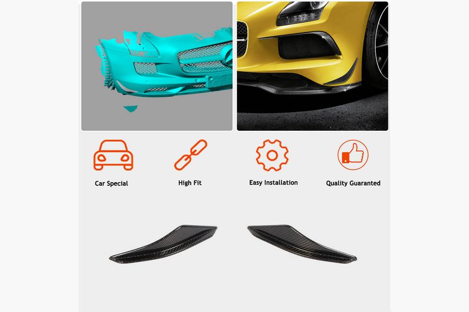 Mercedes SLS C197 2010-2014 рр. Накладки на передній бампер Flap V1 (Карбон) Фото 2