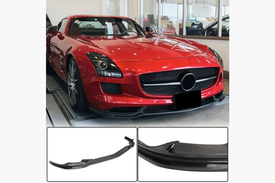 Mercedes SLS C197 2010-2014 рр. Накладка на передній бампер Lip (Карбон) Фото 1