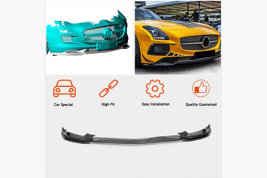 Mercedes SLS C197 2010-2014 рр. Накладка на передній бампер Lip (Карбон) Фото 2