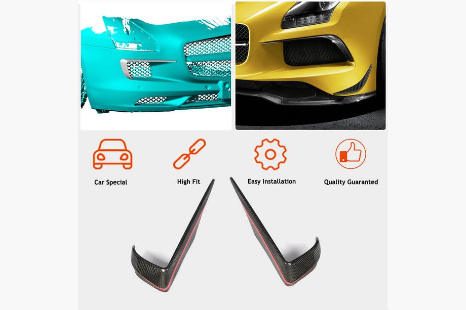 Mercedes SLS C197 2010-2014 рр. Накладки на передній бампер Flap V2 (Карбон) Фото 2
