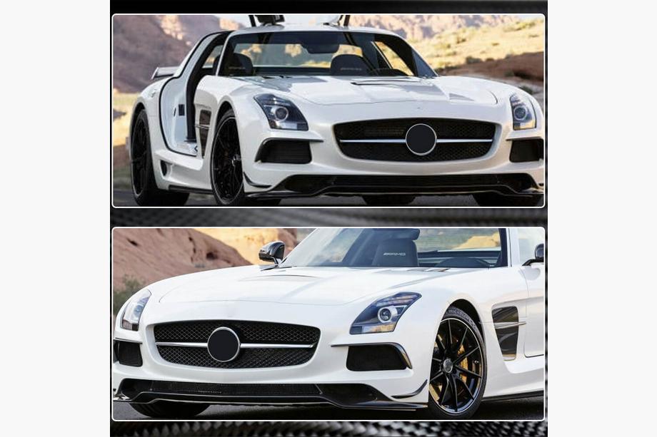 Mercedes SLS C197 2010-2014 рр. Накладки на передній бампер Flap V2 (Карбон) Фото 5