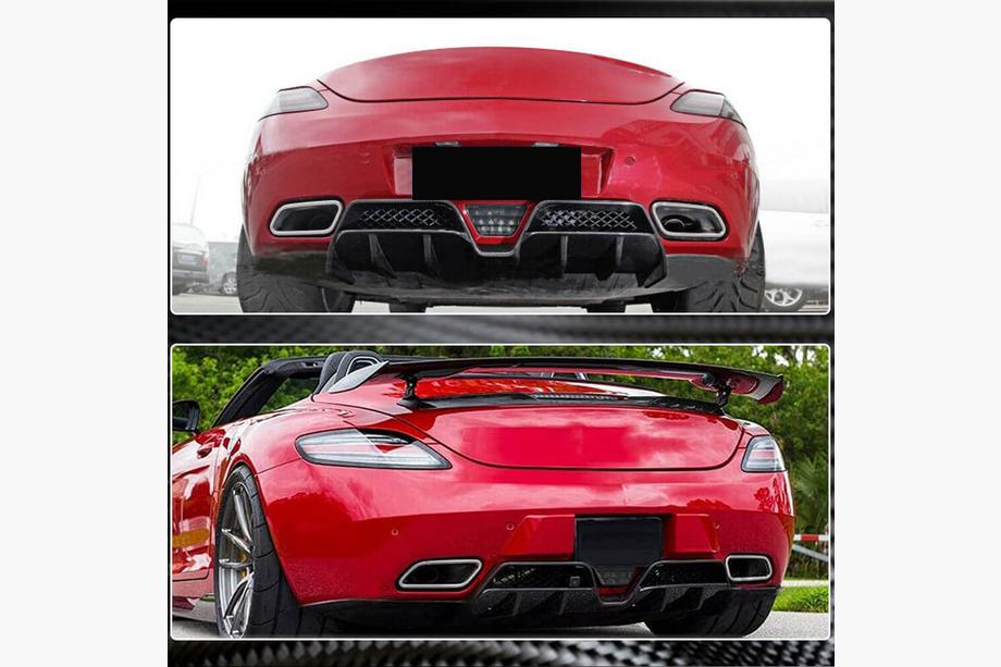 Mercedes SLS C197 2010-2014 рр. Дифузор заднього бампера (Карбон) Фото 4