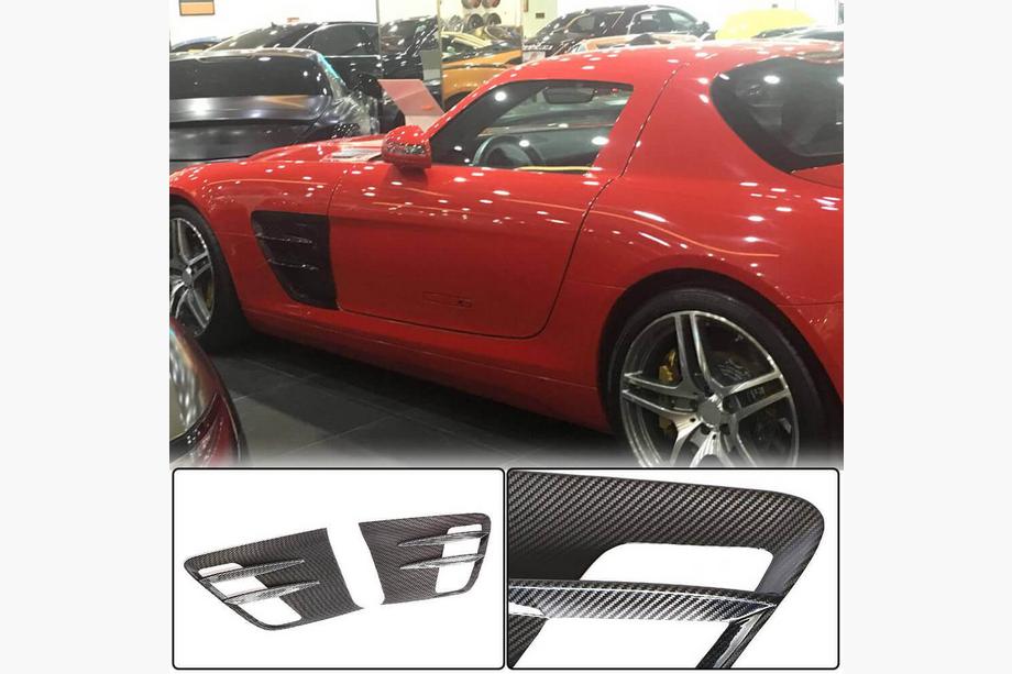 Mercedes SLS C197 2010-2014 рр. Накладки на передні крила (Сухий карбон) Фото 1