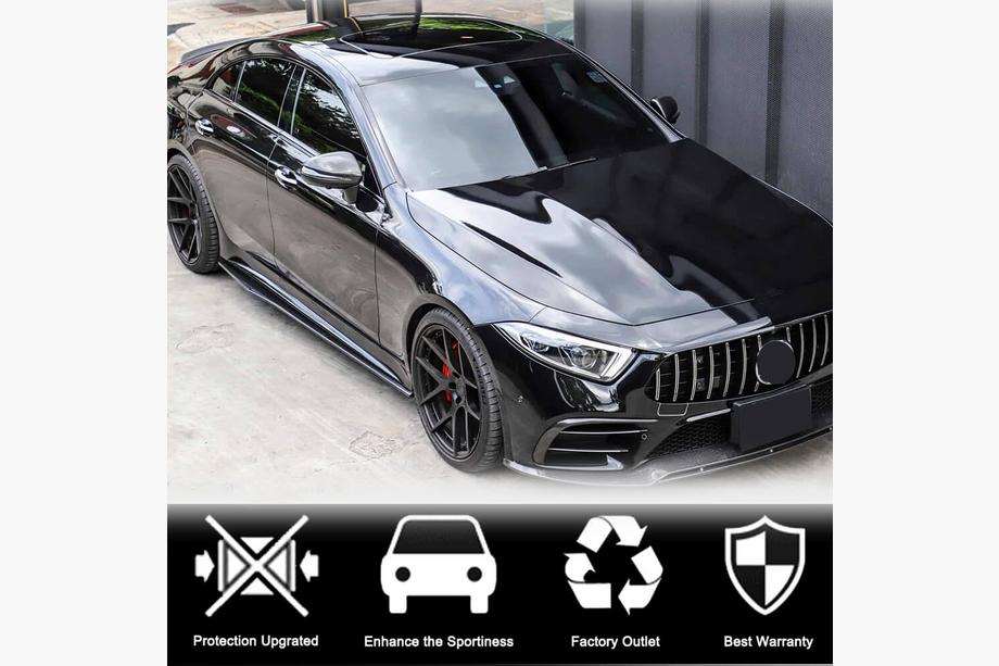 Mercedes CLS C257 2018- рр. Бокові пороги V1 (для AMG/AMG-Line 2018-2020, Карбон) Фото 3